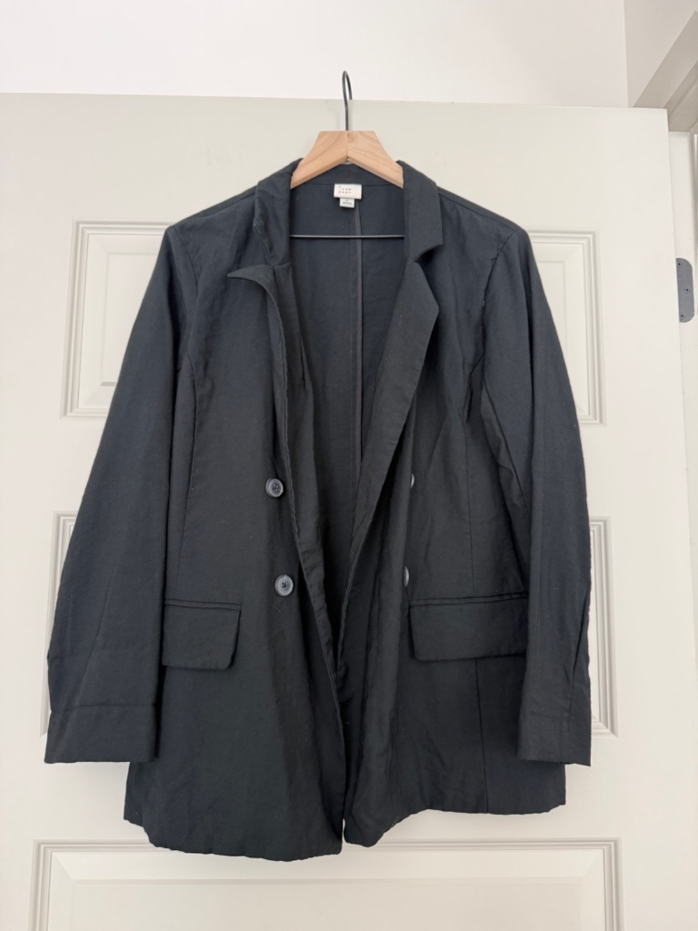 A New Day Black Double-Breasted Lightweight Blazer